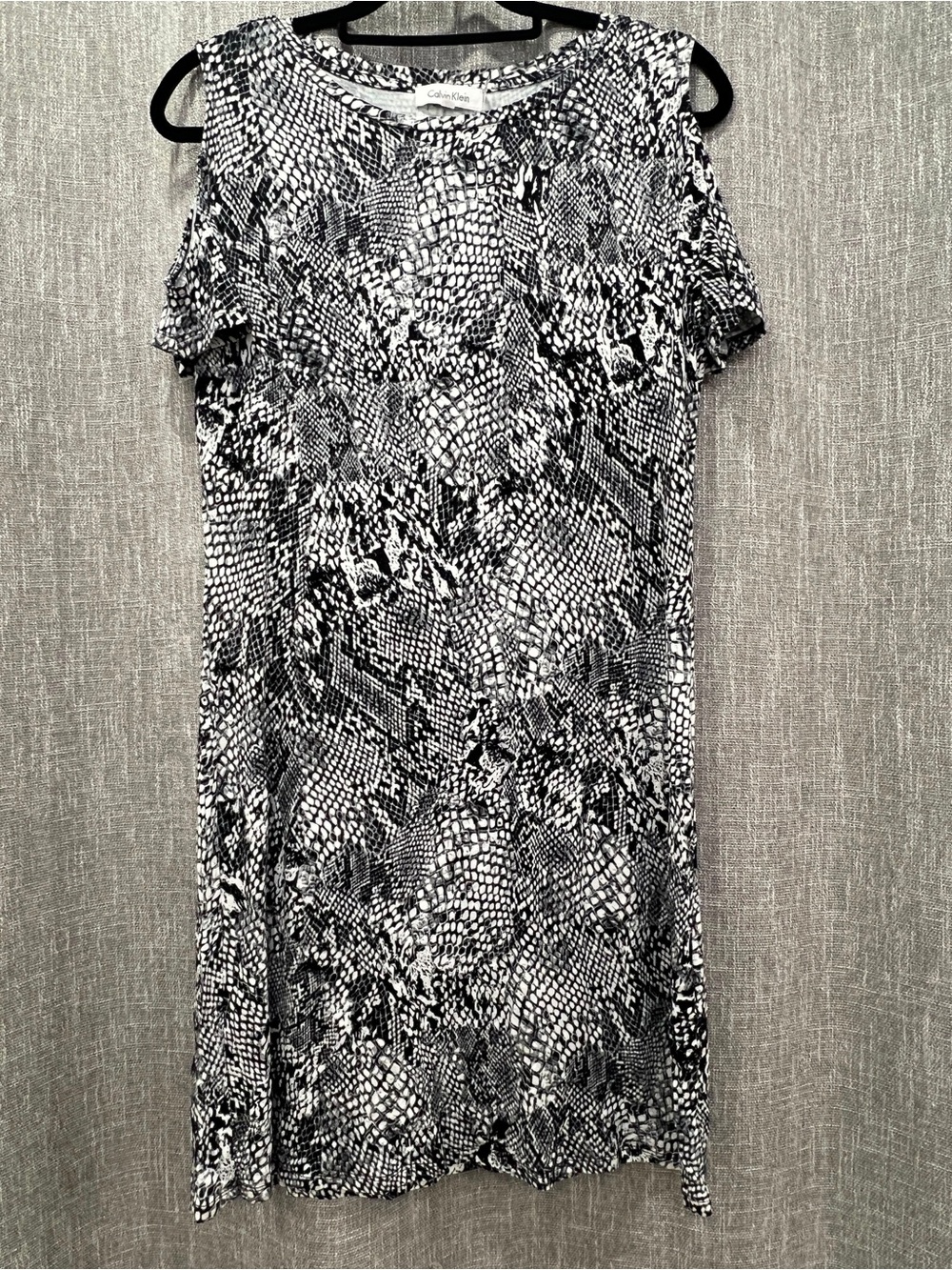 Calvin Klein Black and White Snake-Print Top